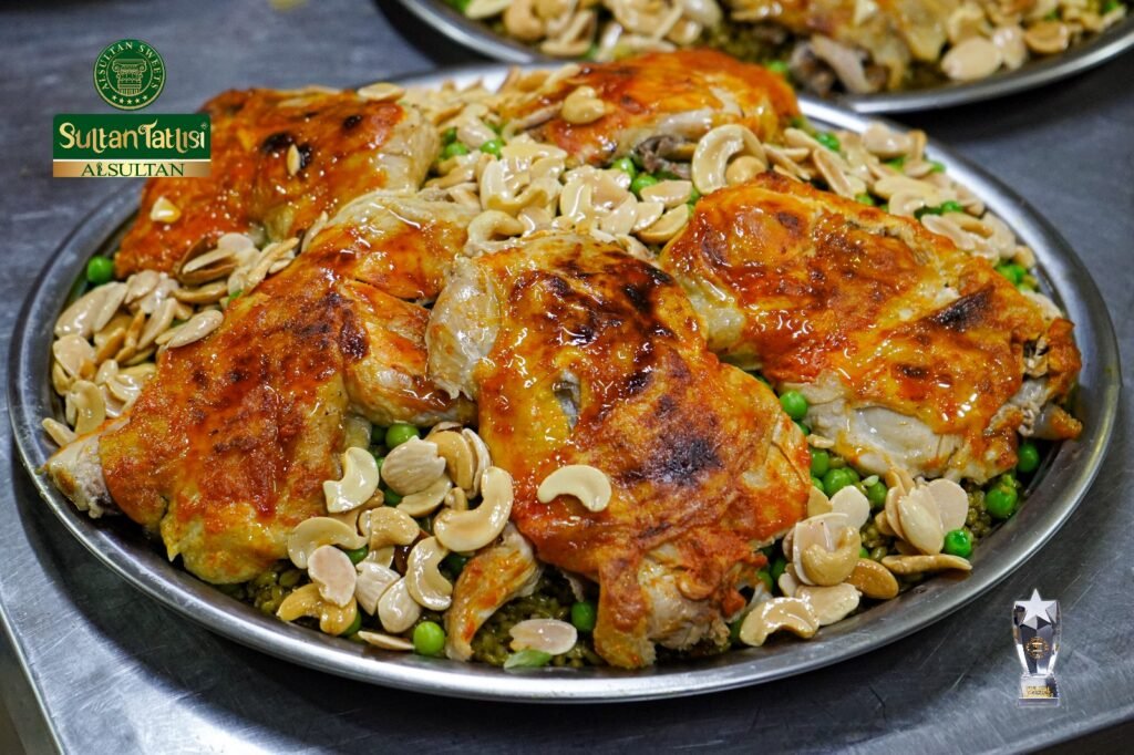 Bir tabak Mansaf, firik ve tavuk ile 5 kişi